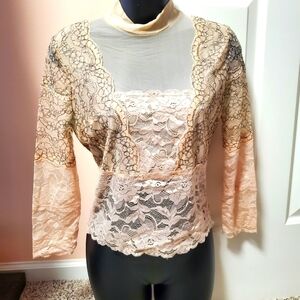 GUESS Sheer Laced Designed Top